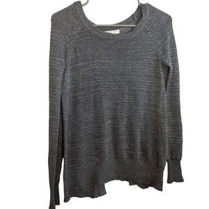Love By Design Open Back Sweater Grey with Silver Flecks size small lightweight